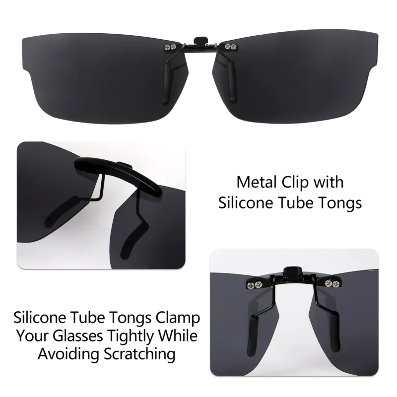 Custom Polarized Clip On Sunglasses For RayBan RB5169 (54mm) 54-16-140 54x16 (Black Color) - Image 4