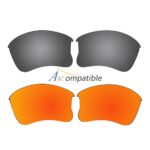 Replacement Polarized Lenses for Oakley Flak Jacket XLJ 2 Pair Combo (Grey, Bronze Brown)