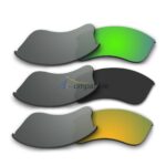 Replacement Polarized Lenses for Oakley Flak Jacket XLJ 3 Pair Combo (Amber Green Mirror, Black, Gold)