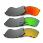 Replacement Polarized Lenses for Oakley Flak Jacket XLJ 3 Pair Combo (Fire Red Mirror, Amber Green Mirror, Gold)