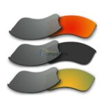 Replacement Polarized Lenses for Oakley Flak Jacket XLJ 3 Pair Combo (Fire Red Mirror,Black, Gold)