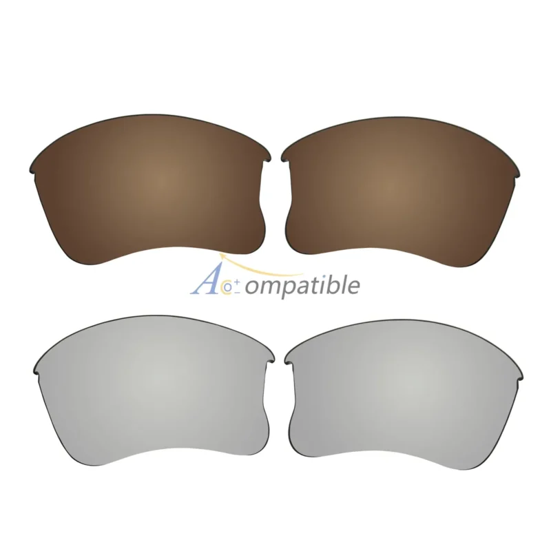 Replacement Polarized Lenses for Oakley Flak Jacket XLJ 2 Pair Combo (Bronze Brown,Titanium)