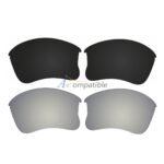 Replacement Polarized Lenses for Oakley Flak Jacket XLJ 2 Pair Combo (Black, Titanium)