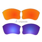 Replacement Polarized Lenses for Oakley Flak Jacket XLJ 2 Pair Combo (Fire Red Mirror, Purple)