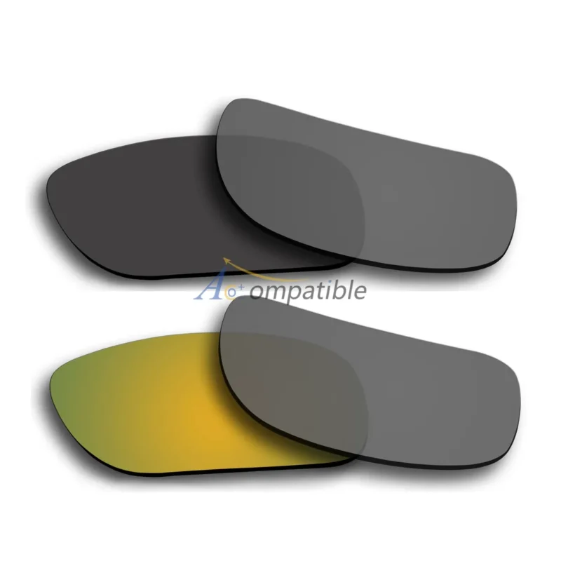 Polarized Lenses for Oakley Holbrook 2 Pair Combo (Black,Gold Mirror)