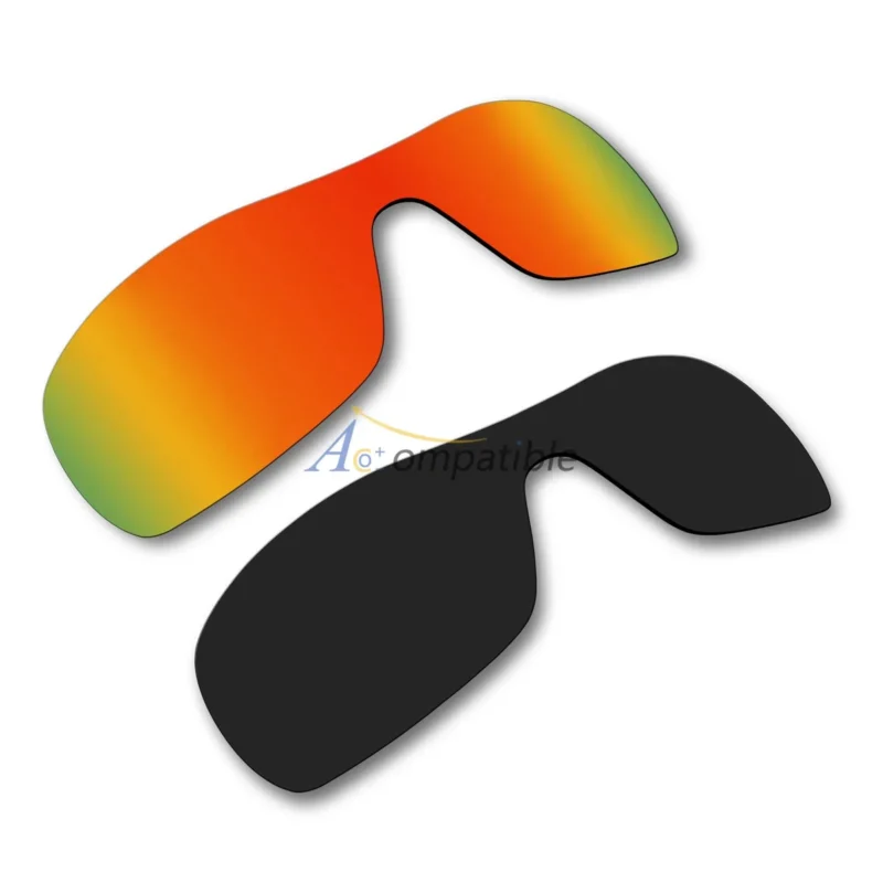 Polarized Lenses for Oakley Antix 2 Pair Color Combo (Fire Red Mirror, Black Color)