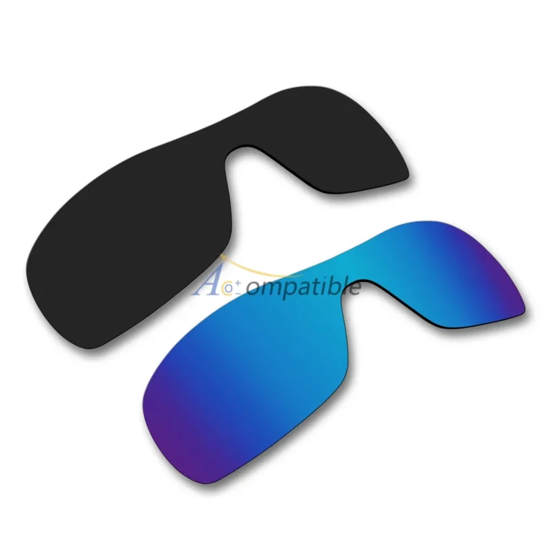 Polarized Lenses for Oakley Antix 2 Pair Color Combo (Black, Ice Blue Mirror)