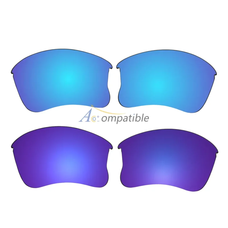 Replacement Polarized Lenses for Oakley Flak Jacket XLJ 2 Pair Combo (Blue, Purple)