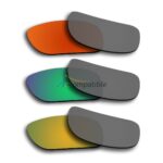 Polarized Lenses for Oakley Holbrook 3 Pair Color Combo (Fire Red Mirror, Emerald Green Mirror, Gold Mirror)
