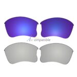 Replacement Polarized Lenses for Oakley Flak Jacket XLJ 2 Pair Combo (Purple, Titanium)