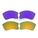 Replacement Polarized Lenses for Oakley Flak Jacket XLJ 2 Pair Combo (Purple, Gold)