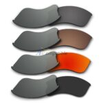 Polarized Lenses for Oakley Flak Jacket XLJ 4 Pair Combo (Grey, Bronze Brown, Fire Red Mirror, Black)