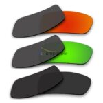 Polarized Lenses for Oakley Gascan 3 Pair Combo (Fire Red Mirror, Emerald Green Mirror, Black Color)