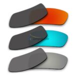 Polarized Lenses for Oakley Gascan 3 Pair Combo (Fire Red Mirror, Ice Blue Mirror, Silver Mirror)