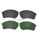 Replacement Polarized Lenses for Oakley Half Jacket 2.0 XL 2 Pair Combo (Grey, Green)