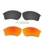 Replacement Polarized Lenses for Oakley Half Jacket 2.0 XL 2 Pair Combo (Grey, Fire Red Mirror)