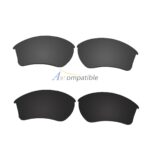 Replacement Polarized Lenses for Oakley Half Jacket 2.0 XL 2 Pair Combo (Grey, Black)