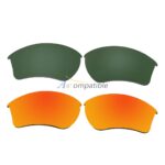 Replacement Polarized Lenses for Oakley Half Jacket 2.0 XL 2 Pair Combo (Green, Fire Red Mirror)