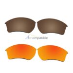 Replacement Polarized Lenses for Oakley Half Jacket 2.0 XL 2 Pair Combo (Bronze Brown, Fire Red Mirror)