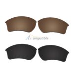 Replacement Polarized Lenses for Oakley Half Jacket 2.0 XL 2 Pair Combo (Bronze Brown, Black)