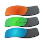Lenses for Oakley Eyepatch 2 3 Pair Color Combo (Fire Red Mirror, Emerald Green Mirror, Ice Blue Mirror)