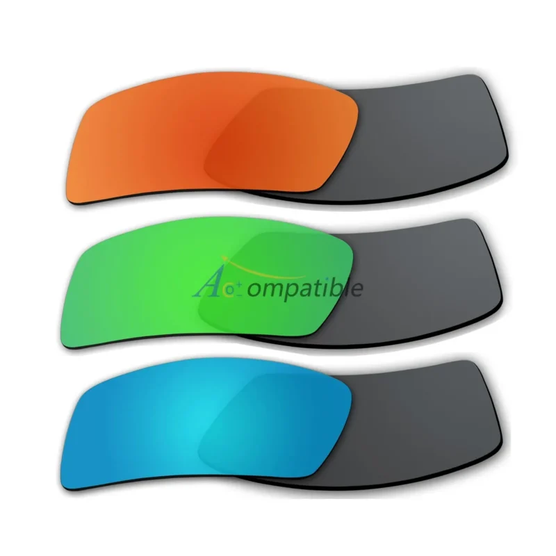 Lenses for Oakley Eyepatch 2 3 Pair Color Combo (Fire Red Mirror, Emerald Green Mirror, Ice Blue Mirror)