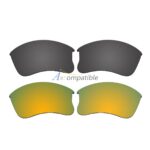 Replacement Polarized Lenses for Oakley Flak Jacket XLJ 2 Pair Combo (Grey, Gold)