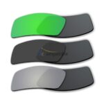 Lenses for Oakley Eyepatch 2 3 Pair Color Combo (Emerald Green Mirror, Black Color, Silver Mirror)