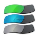 Lenses for Oakley Eyepatch 2 3 Pair Color Combo (Emerald Green Mirror, Ice Blue Mirror, Silver Mirror)