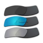 Lenses for Oakley Eyepatch 2 3 Pair Color Combo (Black Color, Ice Blue Mirror, Silver Mirror)