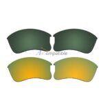 Replacement Polarized Lenses for Oakley Flak Jacket XLJ 2 Pair Combo (Green, Gold)