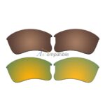 Replacement Polarized Lenses for Oakley Flak Jacket XLJ 2 Pair Combo (Bronze Brown, Gold)