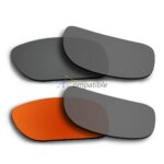 Polarized Lenses for Oakley Holbrook 2 Pair Combo (Grey, Fire Red Mirror)