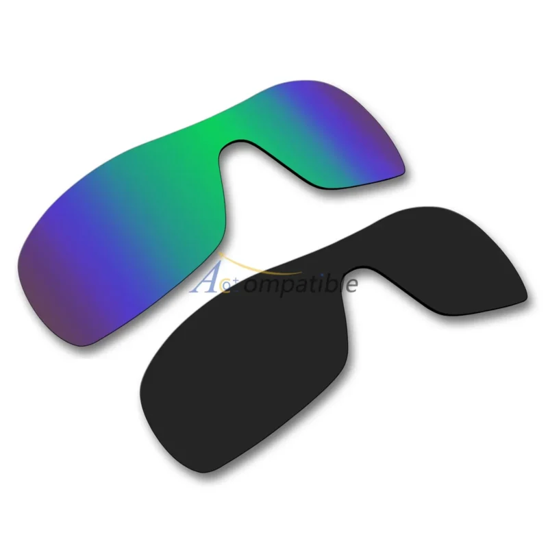 Polar Lenses for Oakley Antix 2 Pair Color Combo (Emerald Green Mirror, Black Color)