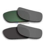 Polarized Lenses for Oakley Holbrook 2 Pair Combo (Green, Black)