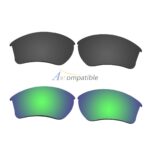 Replacement Polarized Lenses for Oakley Half Jacket 2.0 XL 2 Pair Combo (Grey, Emerald Green)