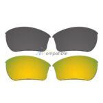 Replacement Polarized Lenses for Oakley Half Jacket 2.0 XL 2 Pair Combo (Grey, Gold)