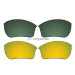 Replacement Polarized Lenses for Oakley Half Jacket 2.0 XL 2 Pair Combo (Green, Gold)