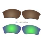 Replacement Polarized Lenses for Oakley Half Jacket 2.0 XL 2 Pair Combo (Bronze Brown, Emerald Green)