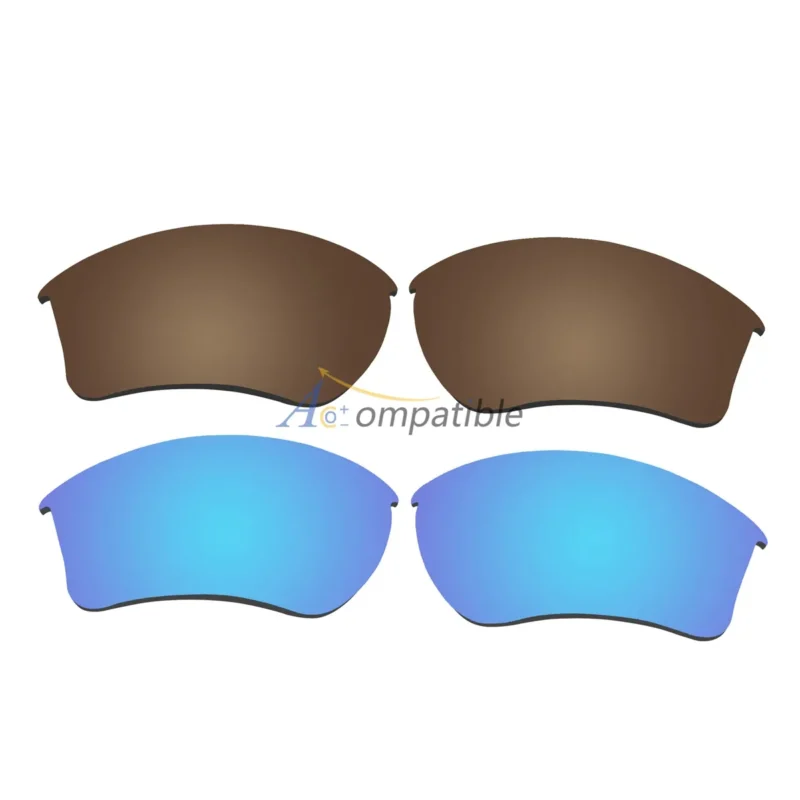 Replacement Polarized Lenses for Oakley Half Jacket 2.0 XL 2 Pair Combo (Bronze Brown, Blue)