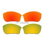 Replacement Polarized Lenses for Oakley Half Jacket 2.0 XL 2 Pair Combo (Fire Red Mirror, Gold)