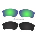 Replacement Polarized Lenses for Oakley Half Jacket 2.0 XL 2 Pair Combo (Emerald Green, Black)