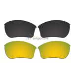 Replacement Polarized Lenses for Oakley Half Jacket 2.0 XL 2 Pair Combo (Black, Gold)