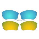 Replacement Polarized Lenses for Oakley Half Jacket 2.0 XL 2 Pair Combo (Blue, Gold)