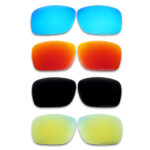 Polarized Lenses for Oakley Holbrook 4 Pair Color Combo (Fire Red Mirror, Black, Ice Blue Mirror, Gold Mirror)