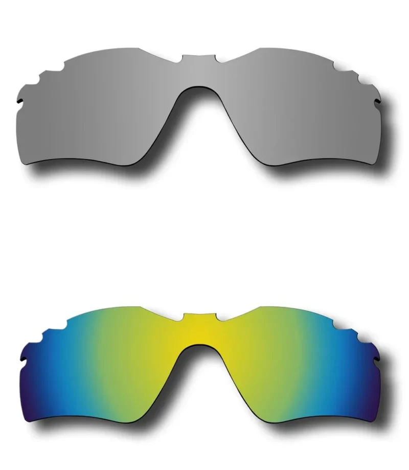 Polarized Lenses for Oakley Radar Path Vented 2 Pair Combo (Silver Mirror,Gold Mirror)