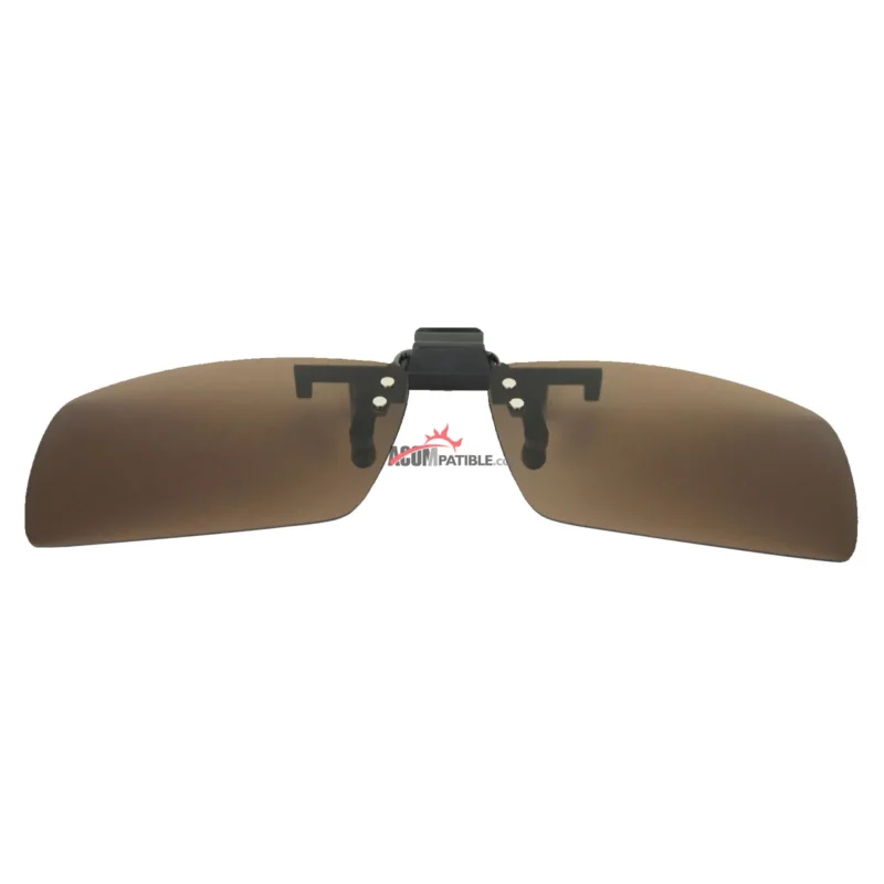 Polycarbonate Clip on Flip up Enhancing Driving Glasses Polarized Brown Lenses