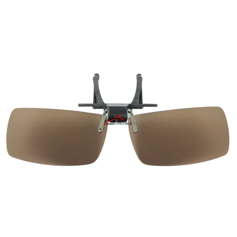 Polycarbonate Clip on Flip up Enhancing Driving Glasses Polarized Brown Lenses - Image 3