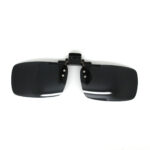 Polarized Clip on Flip up Plastic Sunglasses, Large Tru Rectangle Gray Lenses