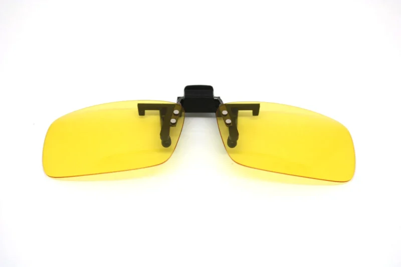 Easy Clip on Flip up Sunglasses with UV400 Polycarbonate Polarized Yellow Lenses - Image 2